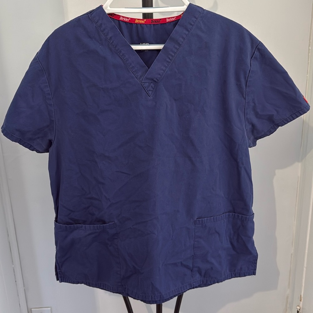 Dickies Navy Blue Scrub Top